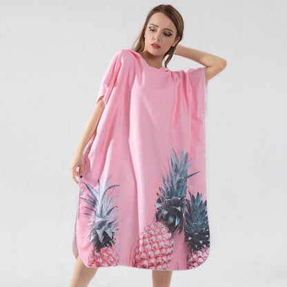 Poncho de Bain pour Femme Ananas Rose