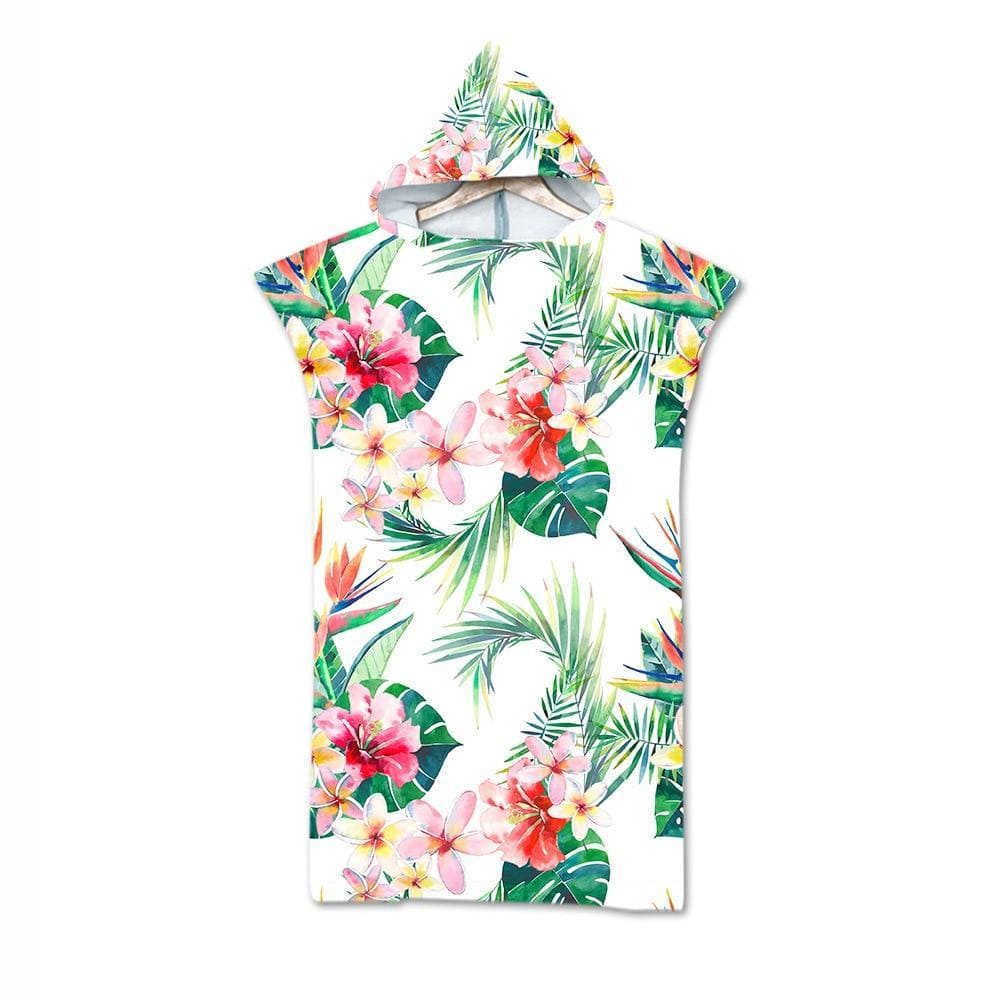 Poncho de Plage Fleurs - Tendance Estivale Fleurs tropicales