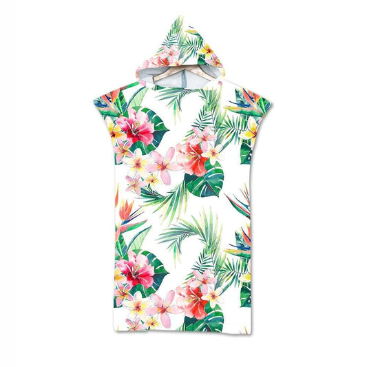 Poncho de Plage Fleurs - Tendance Estivale Fleurs tropicales