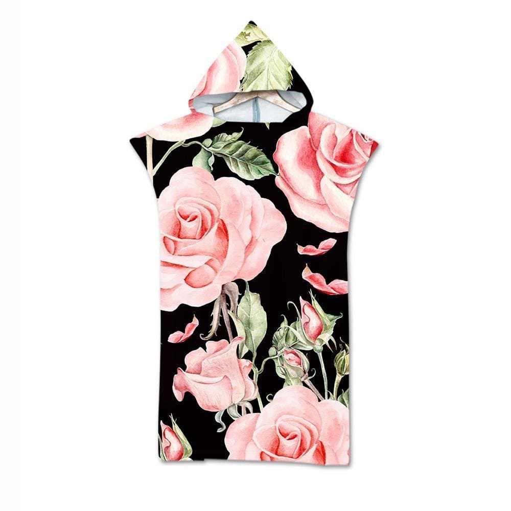 Poncho de Plage Rose Collection luxe Roses