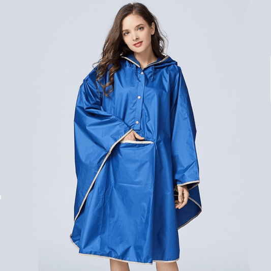 Poncho de Pluie Bleu Marine Grand-Confort. Bleu