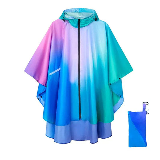 Poncho de Pluie Femme Bleu & Rose bleu & rose / unique