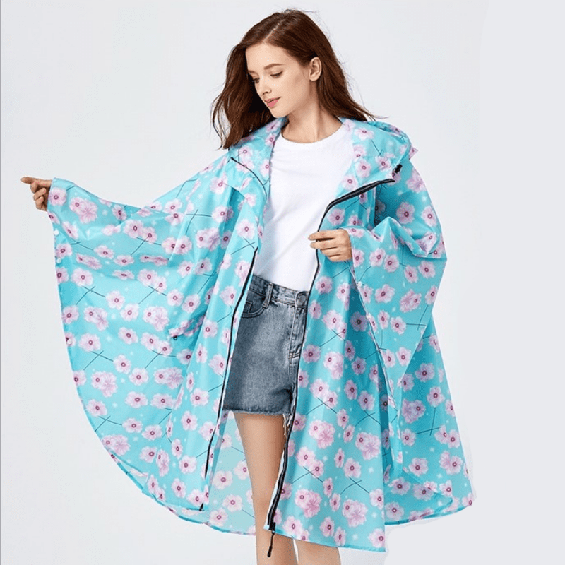 Poncho de Pluie Femme Sakura Store Bleu Clair