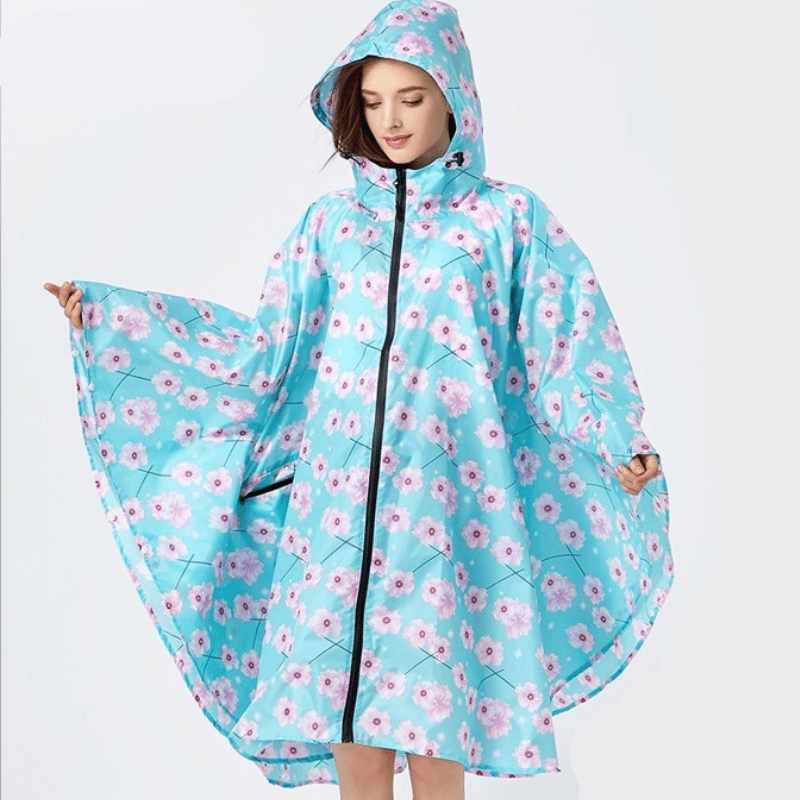 Poncho de Pluie Femme Sakura Store Bleu Clair