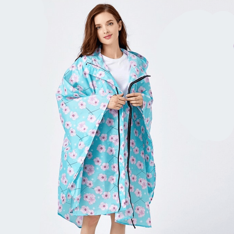 Poncho de Pluie Femme Sakura Store Bleu Clair