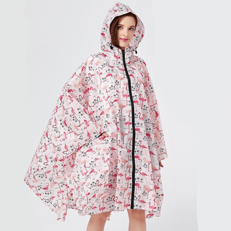 Poncho de Pluie "Flamands Roses" pour Femme Rose