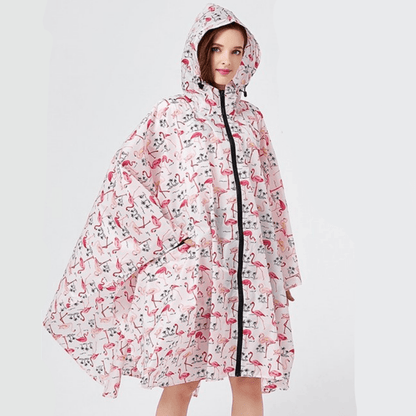 Poncho de Pluie "Flamands Roses" pour Femme Rose