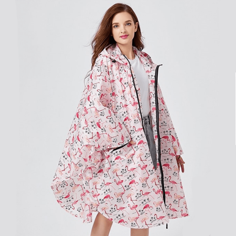 Poncho de Pluie "Flamands Roses" pour Femme Rose