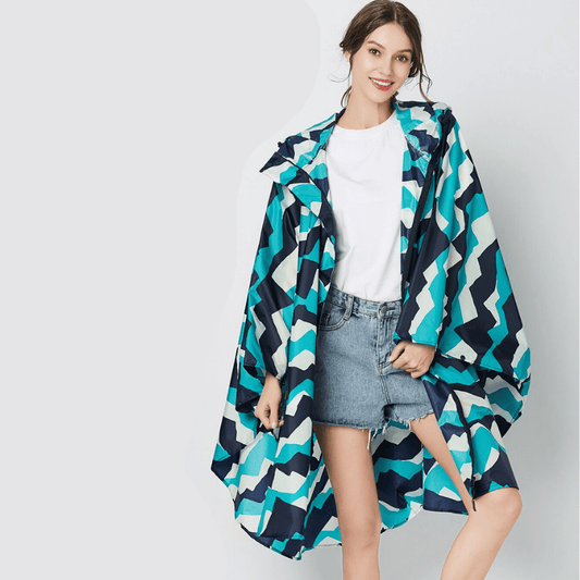 Poncho de Pluie pour Femmes renforcé Bleu clair