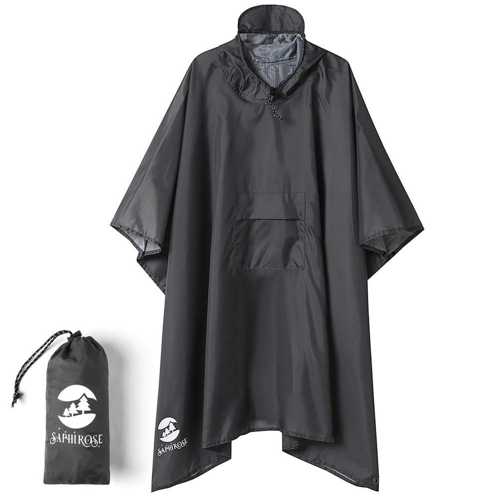 Poncho de Pluie pour Homme Gris Foncé