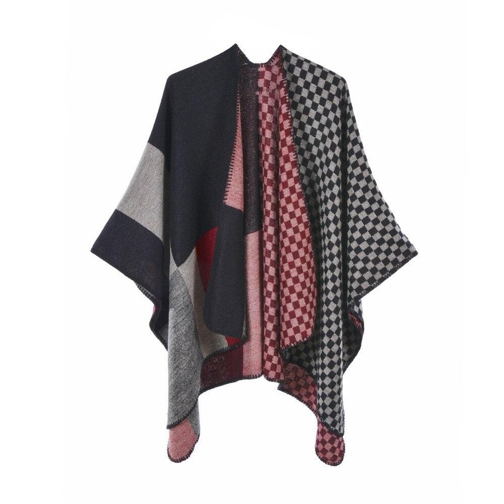 Poncho élégant pour femmes rouge