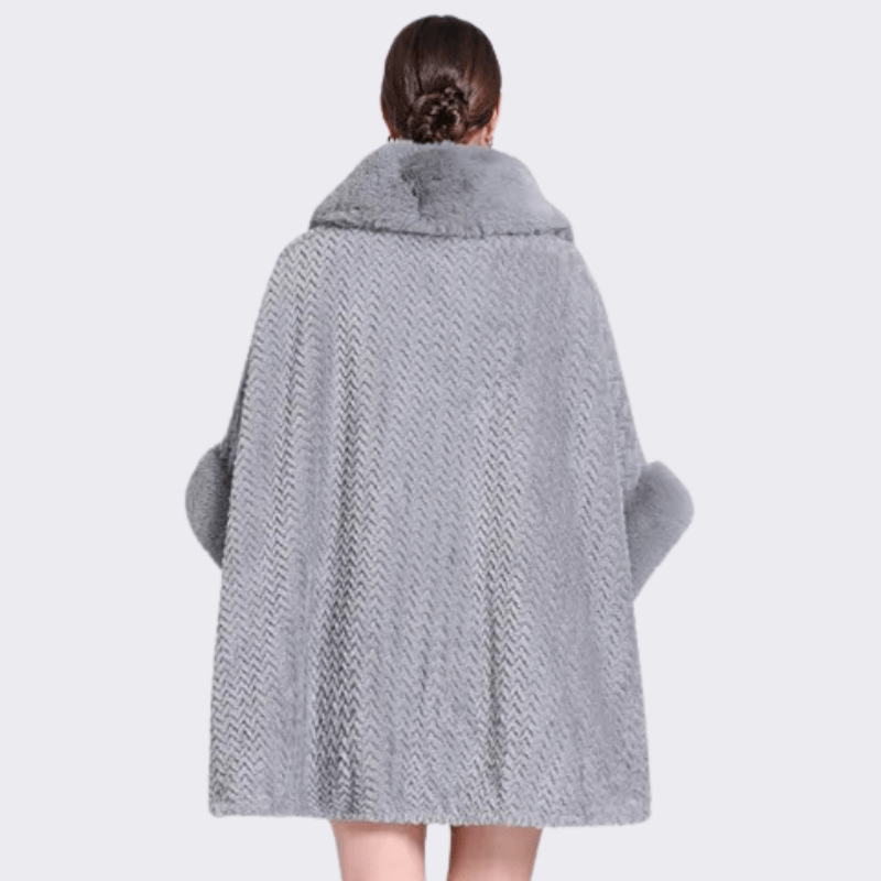 Poncho en Fausse Fourrure pour Femme