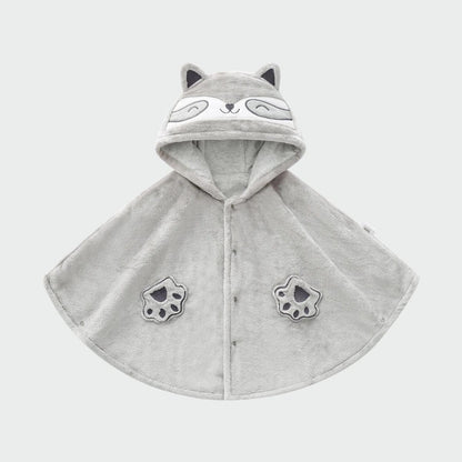 Poncho Enfant Chat Gris - Collection Féline gris / 12 mois