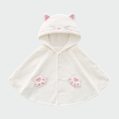 Poncho Enfant Chaton Beige / 12 mois