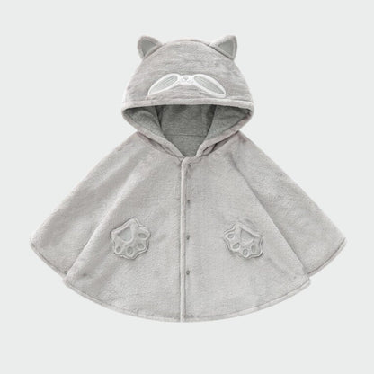 Poncho Enfant Chaton Gris / 12 mois