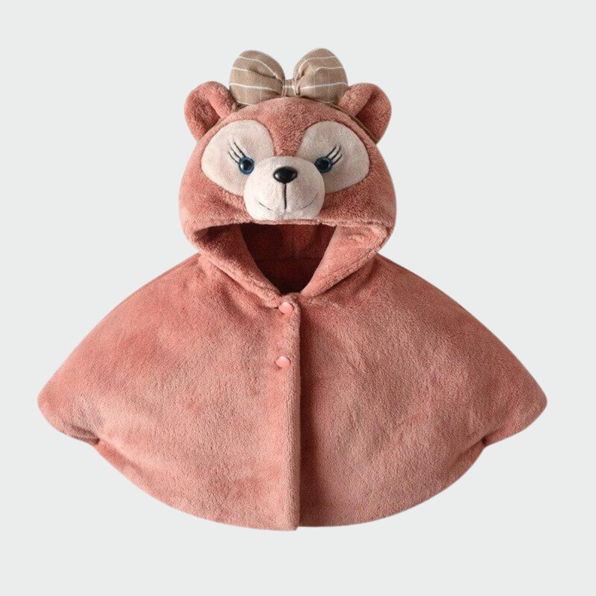 Poncho Enfant Ours Pourpre - Confort Douillet rose