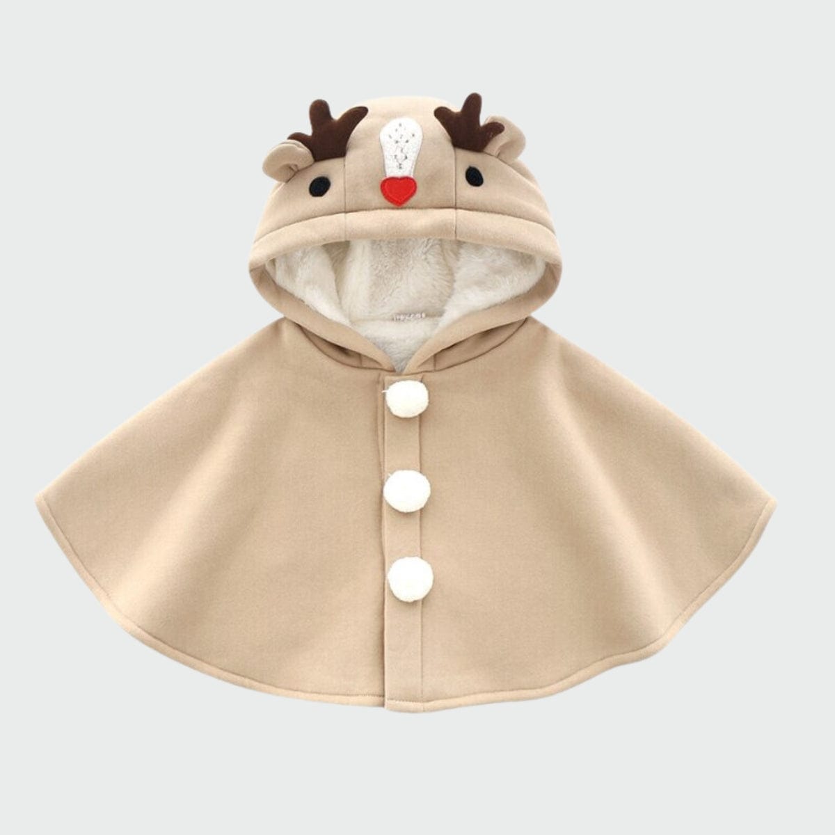 Poncho Enfant Renne de Noël beige / 6 mois