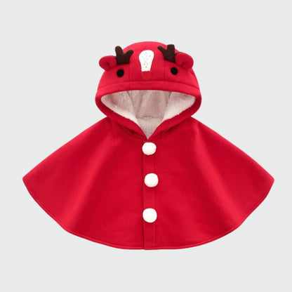 Poncho Enfant Renne de Noël rouge / 6 mois