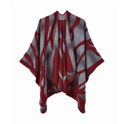 Poncho Féminin Chic rouge