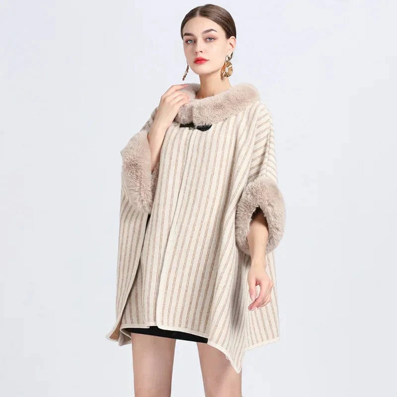 Poncho Féminin en Fourrure de Luxe