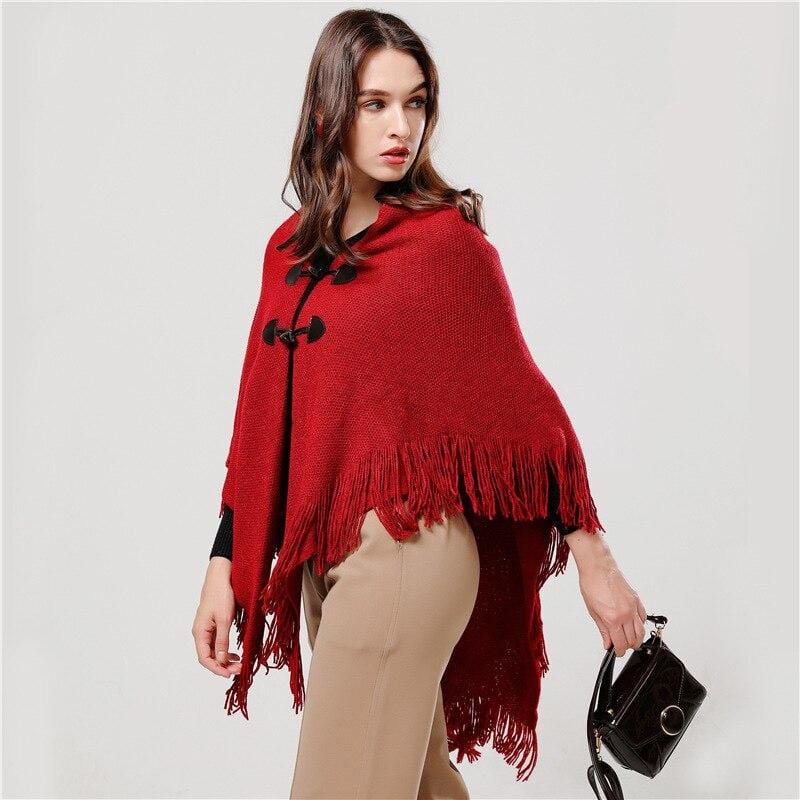 Poncho Femme avec Franges Stylish