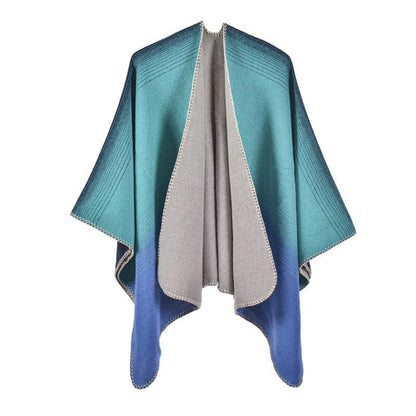 Poncho Femme Bleu Éclatant Bleu