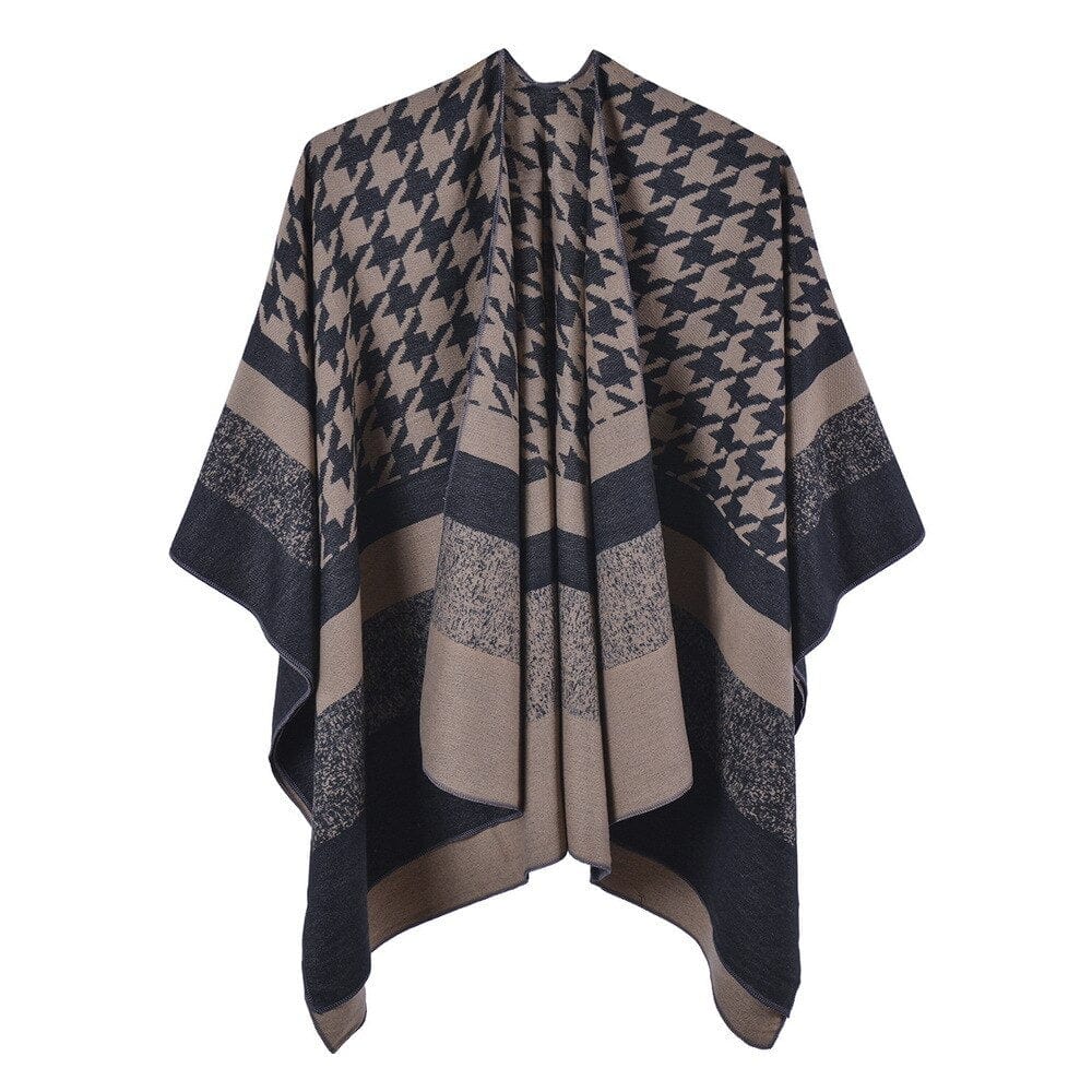 Poncho Femme Chaud pour l'Hiver kaki