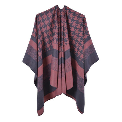 Poncho Femme Chaud pour l'Hiver orange