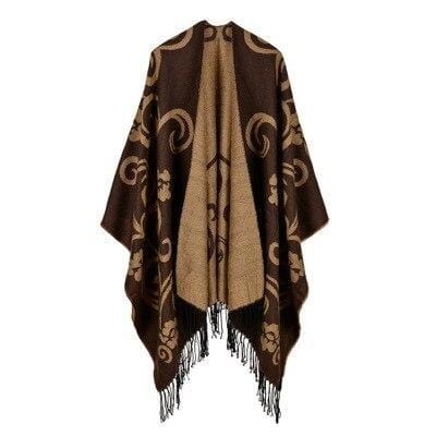 Poncho Femme de Luxe Marron