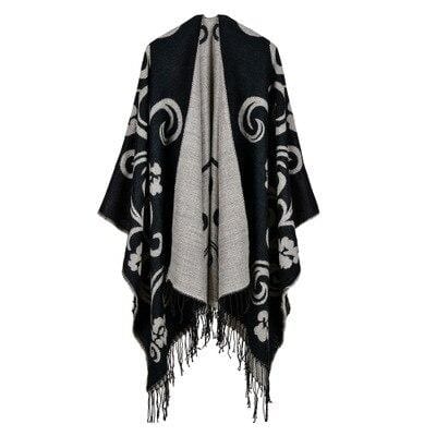 Poncho Femme de Luxe Noir