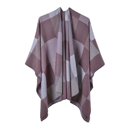 Poncho Femme Élégant à Carreaux 4