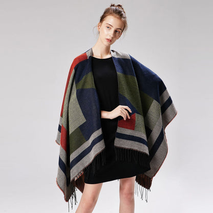 Poncho Femme Frange - Style Élégant