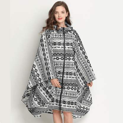 Poncho Femme Impermeable Gris