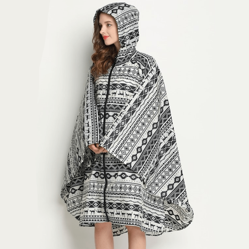 Poncho Femme Impermeable Gris