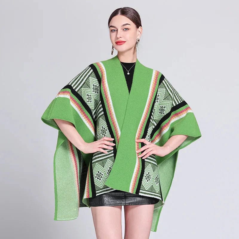 Poncho Femme Multicolore vert