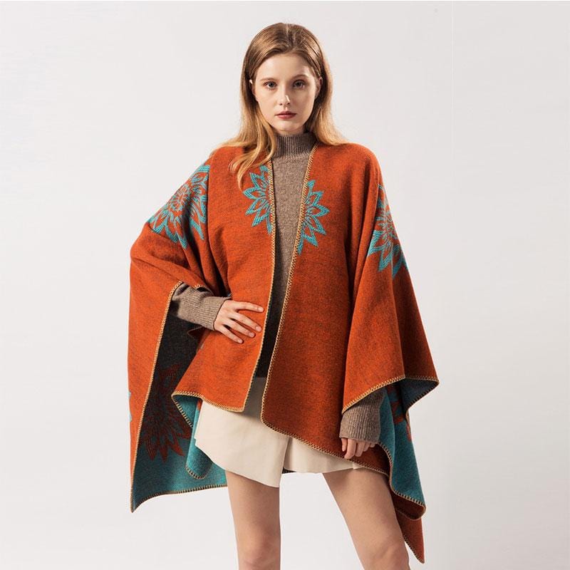 Poncho Femme Orange Sunset orange