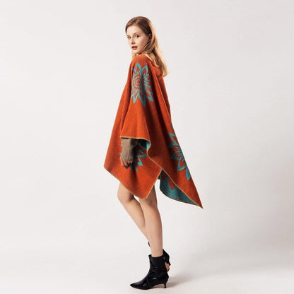 Poncho Femme Orange Sunset orange