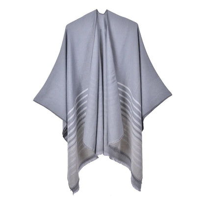 Poncho Femme Tendance - Style Élégant gris clair