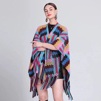 Poncho Femme Unique multicolore