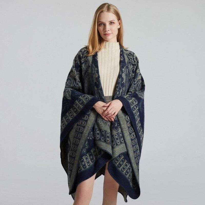 Poncho Femme XXL bleu