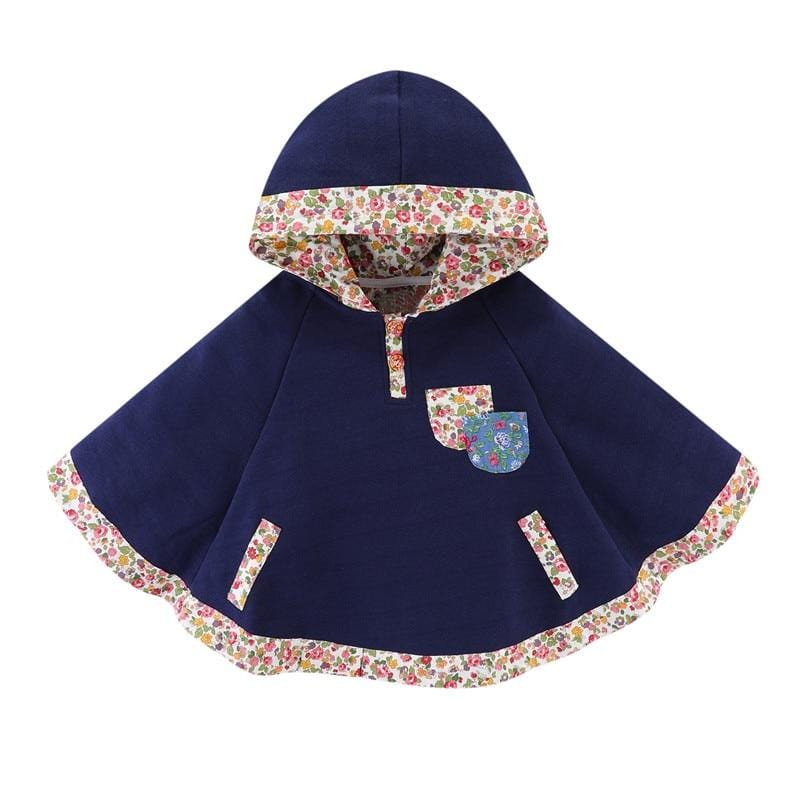 Poncho Fille - Élégance et Style bleu marine / 3 ans