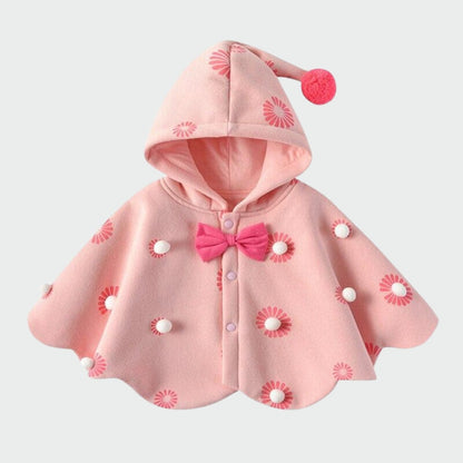 Poncho Fille Rose Avec Capuche Rose / 12-18 mois