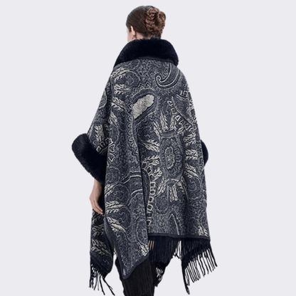 Poncho fourrure pour femme - Paisley Luxe