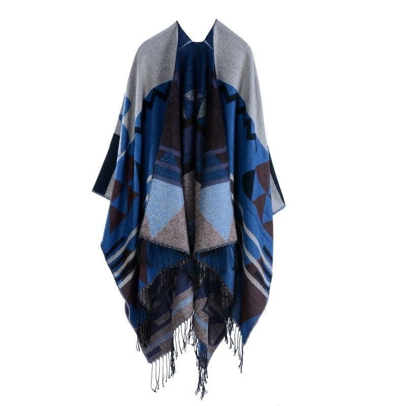 Poncho FringyStyle bleu