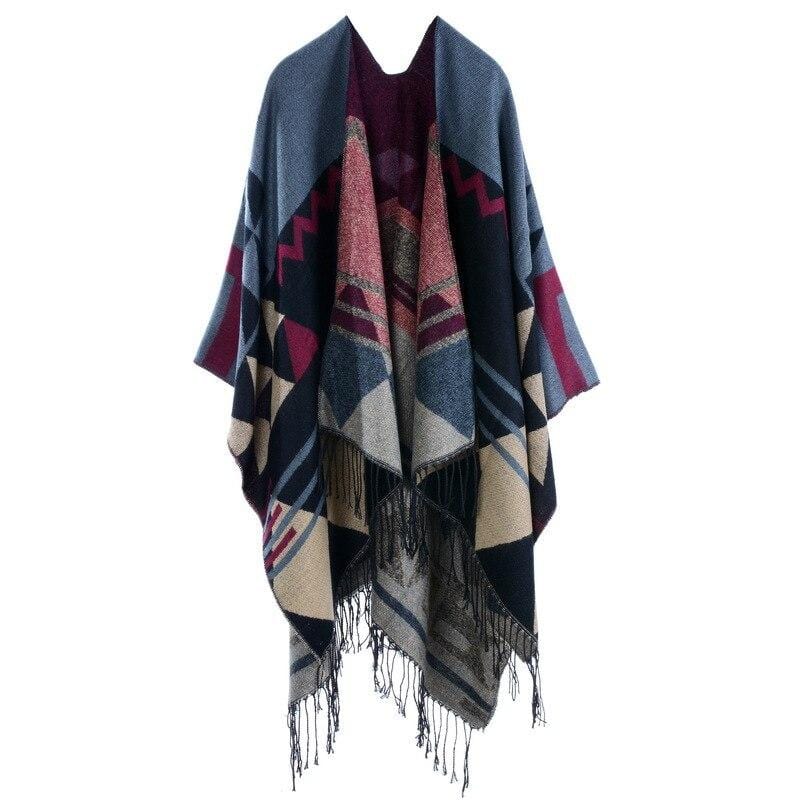 Poncho FringyStyle bordeaux