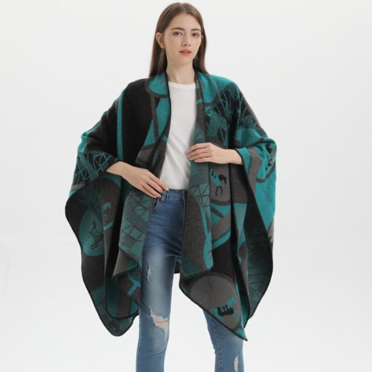 Poncho Hiver Femme - Collection Fashion chevaux