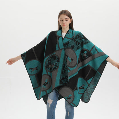 Poncho Hiver Femme - Collection Fashion chevaux