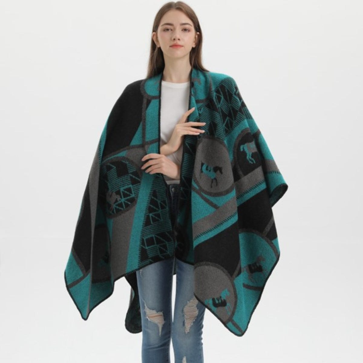 Poncho Hiver Femme - Collection Fashion chevaux