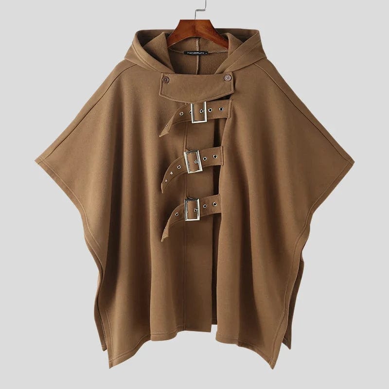 Poncho Homme Capuche - Style Élégant marron / S