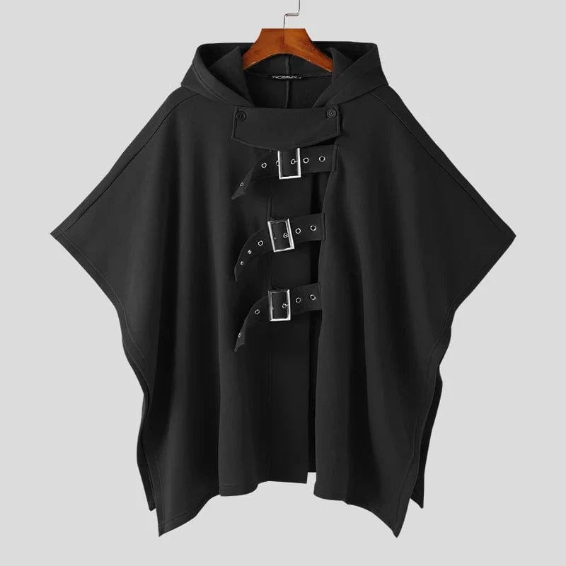 Poncho Homme Capuche - Style Élégant noir / S